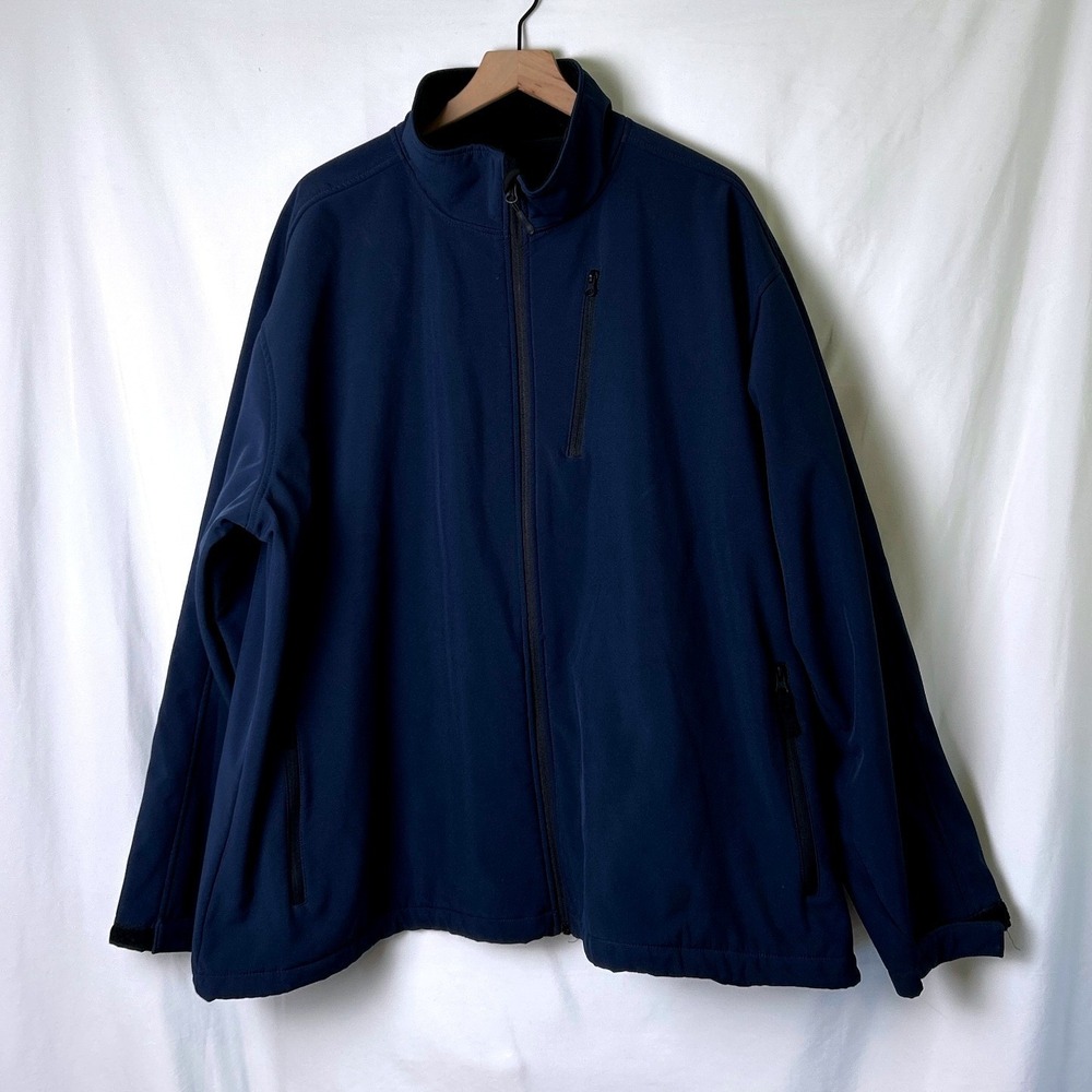 Buffalo Outdoors Mens Fleece Lined Softshell Full Zip Jacket Size 3XL Navy Blue